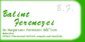 balint ferenczei business card